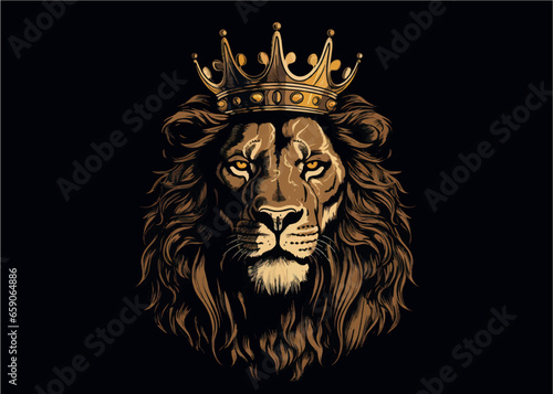王冠を被った百獣の王ライオン