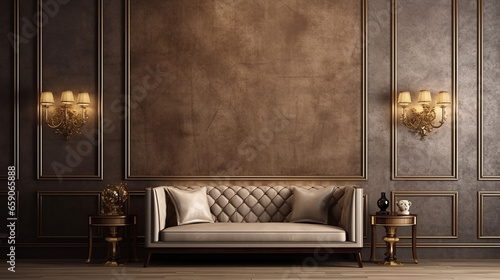 The luxury living room with sofa interior design. Generative AI photo