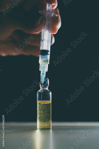 the injection and liquid vaccines booster.