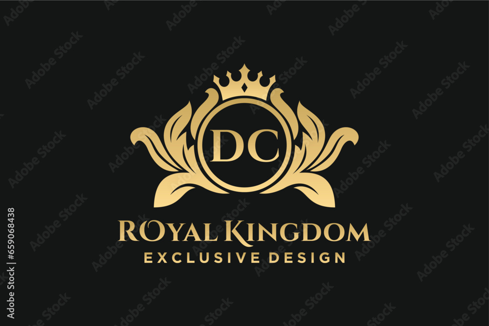 Letter DC template logo Luxury. Monogram alphabet . Beautiful royal initials letter.