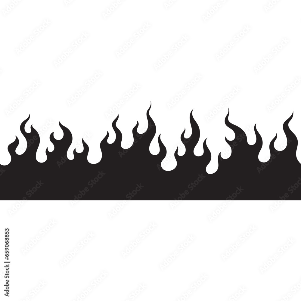 fire seamless pattern silhouette shape for decoration, website, web, mobile app, printing, banner, logo, poster design, etc.
