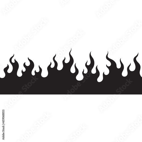 fire seamless pattern silhouette shape for decoration, website, web, mobile app, printing, banner, logo, poster design, etc.
