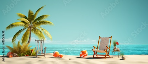 beach travel concept for summer vacation