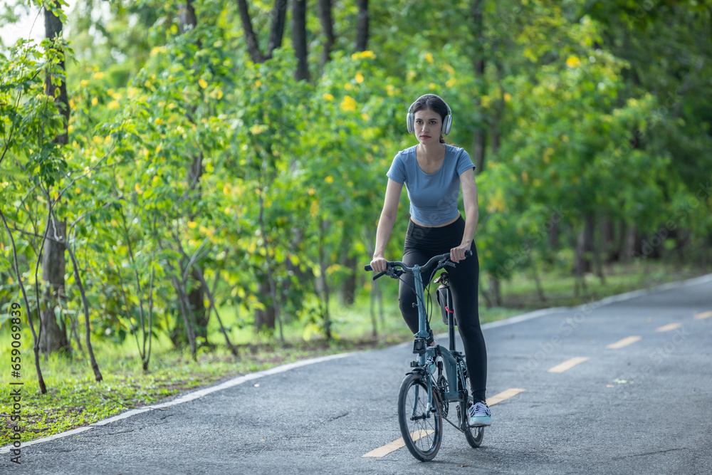 Biker fuse eco-awareness, cycling for fitness, solar for device power, and recycling into lifestyle