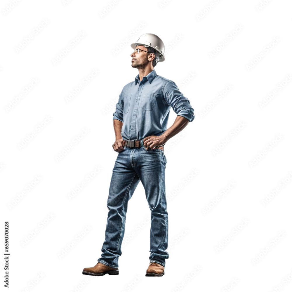 Engineering man isolated on transparent background, Generative ai. Engineering man isolated on transparent background, Generative ai.