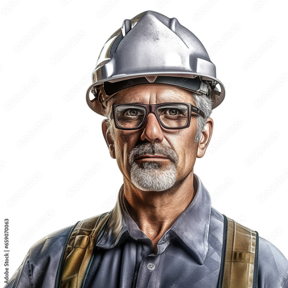 Engineering man isolated on transparent background, Generative ai. Engineering man isolated on transparent background, Generative ai.