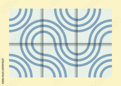 set of colorful bauhaus geometric pattern design banner template