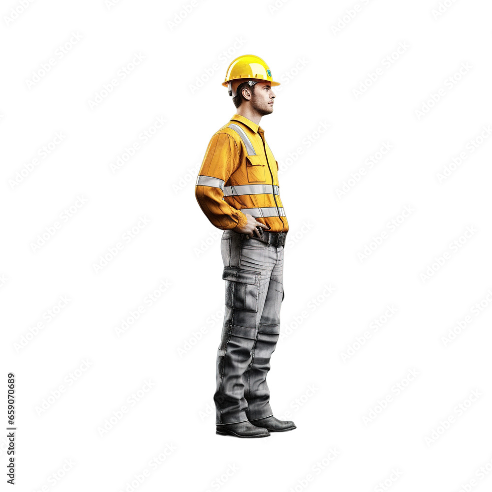 Engineering man isolated on transparent background, Generative ai. Engineering man isolated on transparent background, Generative ai.