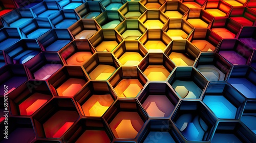 abstract Hexagon background. Colorful hexagon patterns,hexagon wallpaper.