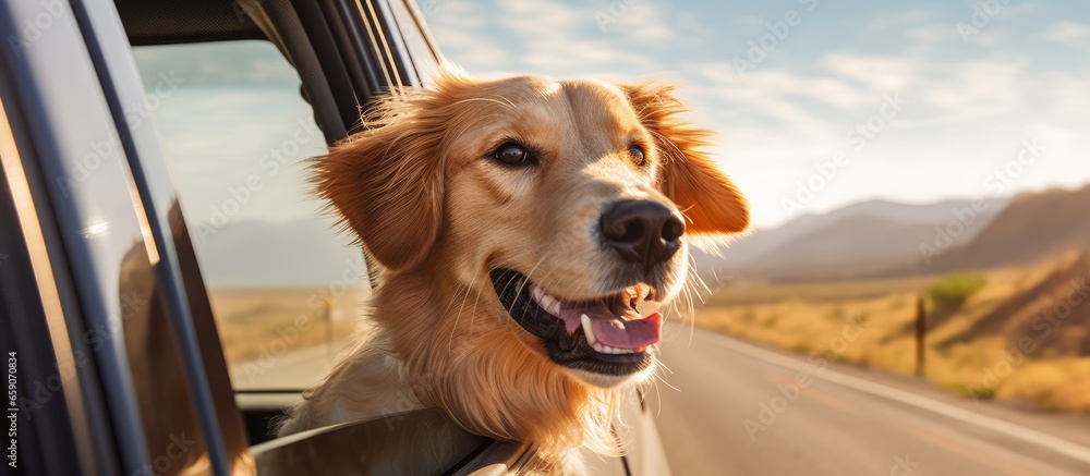 Road tripping with a Golden Retriever