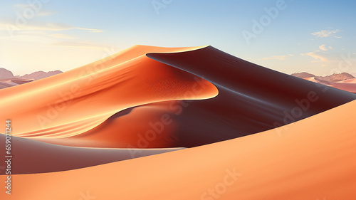 Whispering Sands, Serene Desert Dunes Bathed in Golden Light
