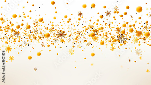 Falling snow flake golden pattern background. AI generativ.