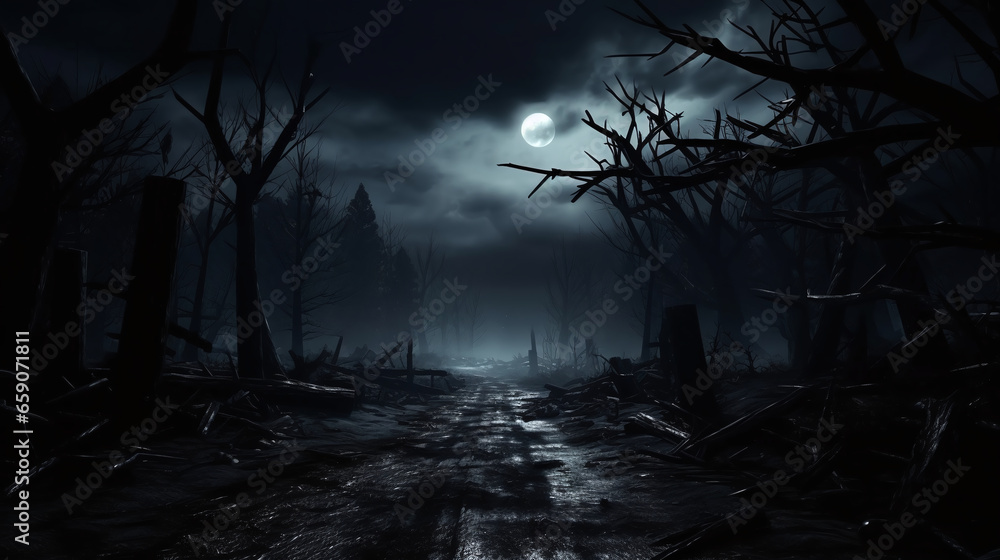 A night of horror on a creepy, dark background. A night of horror on a creepy, dark background.