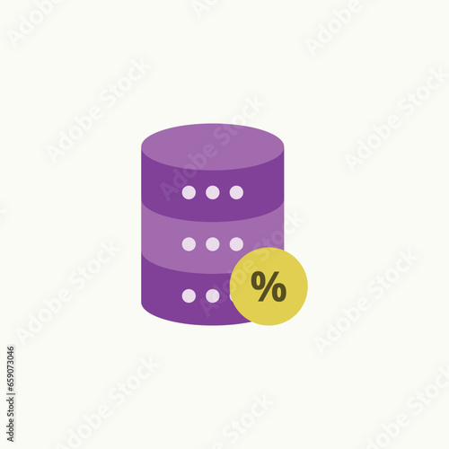 Database Server Uptime Percentage - IT Infrastructure Management and Network Monitoring Icon - Reliable Server Performance and System Availability Statistics