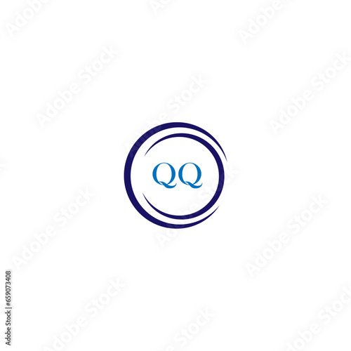 QQ triangle letter logo design with triangle shape. QQ  logo design monogram. QQ triangle vector logo template with red color. QQ logo Simple, Elegant, and Luxurious design. 2 latter logo. QQ