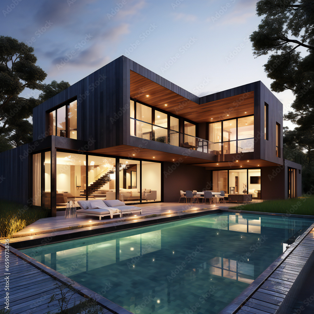 3d rendering of a modern house 3d rendering of a modern house
