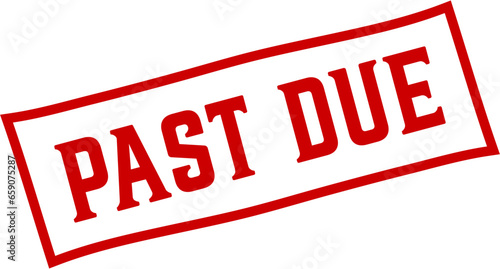 Past due square grunge stamp, Red label stamp vector