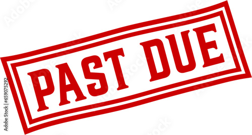 Past due square grunge stamp, Red label stamp vector