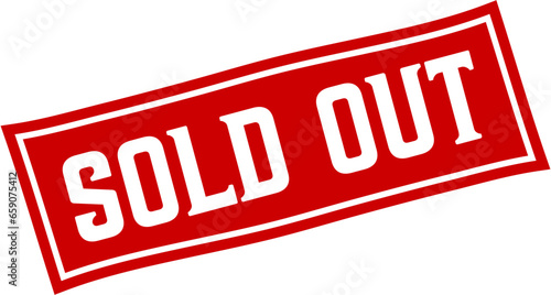 Sold Out square grunge stamp, Red label stamp vector