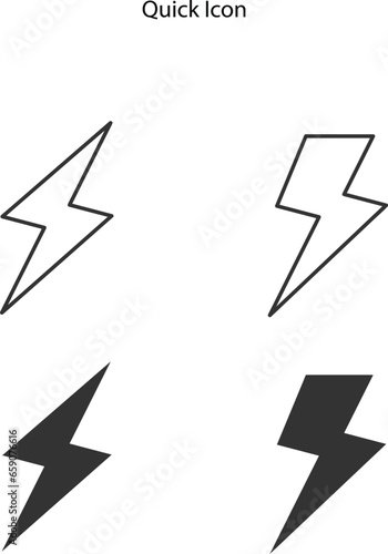 Lightning logo design element. Energy and thunder electricity symbol concept. Power and electric emblem. Flash icon vector template. Power fast speed logotype.