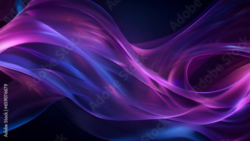 Blue wireframe sound waves, visualization of frequency signals audio wavelengths, conceptual futuristic technology waveform on black background, Generative AI