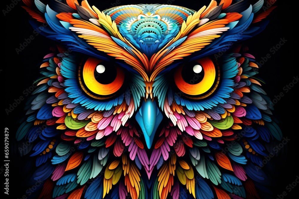 Colorful illustration of an owl Colorful illustration of an owl