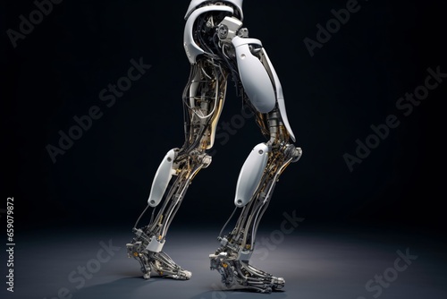 Bionic prosthetic leg. Cybernetic technologies in prosthetics. Leg prosthesis © vachom