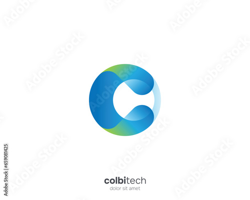 Initial letter c global technology logo