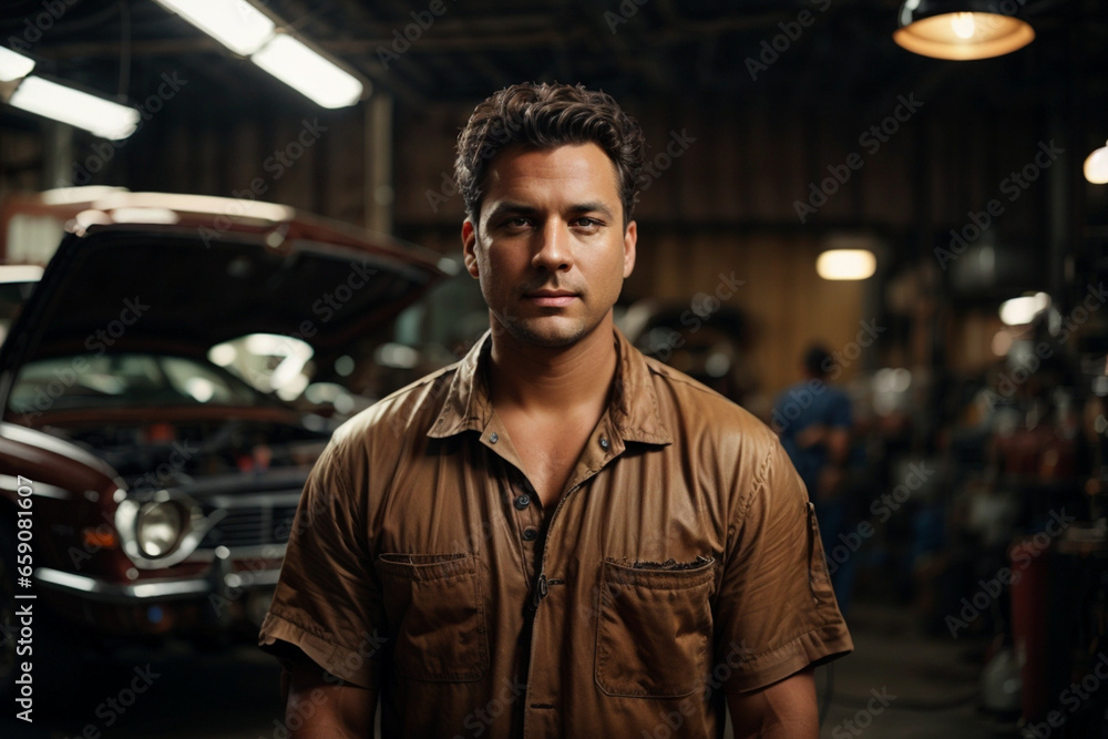 mechanic into car repair shop mechanic into car repair shop
