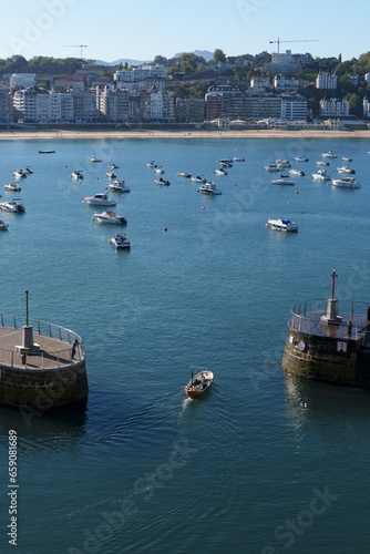 Port and bay of La Concha in the city of Donostia - San Sebastian, Basque Country