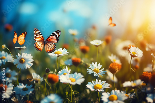 flowers and butterfly