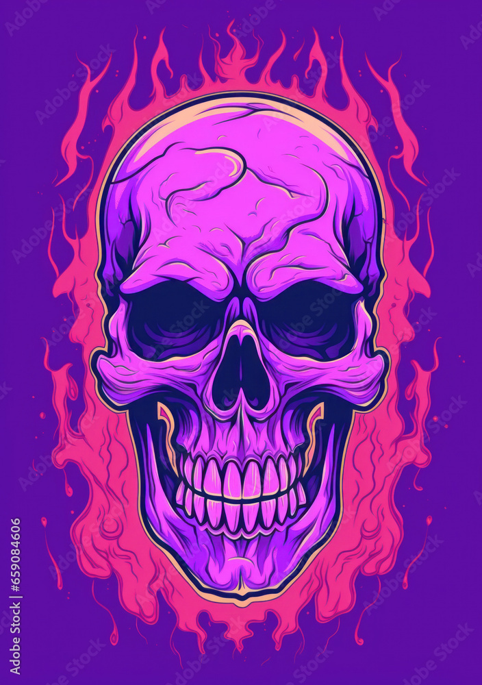 Vibrant flaming skull Vibrant flaming skull