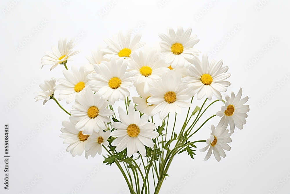 white daisy flowers and yellow chamomile, capturing the beauty of nature in summer. white daisy flowers and yellow chamomile, capturing the beauty of nature in summer.