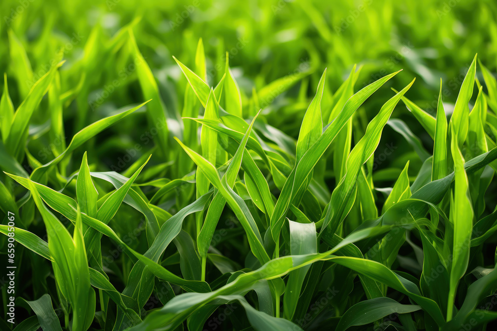 This close-up captures vibrant green biofuel crops like corn or sugarcane, highlighting their role in sustainable energy production. This close-up captures vibrant green biofuel crops like corn or sugarcane, highlighting their role in sustainable energy production.