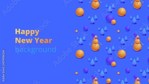 Wallpaper Mural Merry Christmas and Happy New Year background for greeting cards, posters, holiday covers, banners and prints. Winter Landscape. Xmas template for web, social media. Vector Illustration Torontodigital.ca