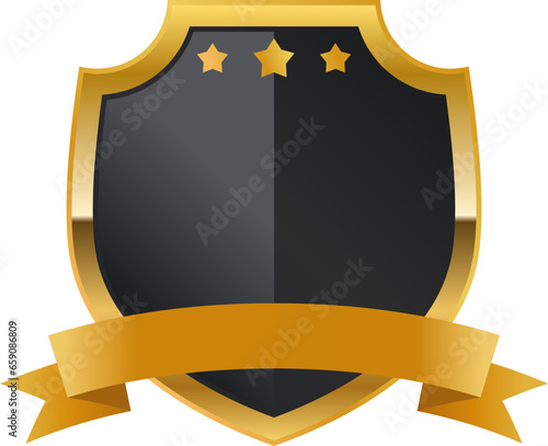 Black gold luxury shield badge