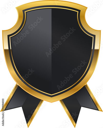 Black gold luxury shield badge
