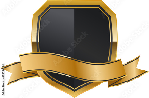 Black gold luxury shield badge