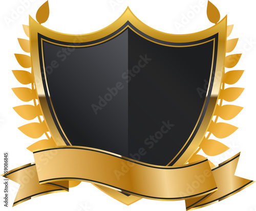 Black gold luxury shield badge