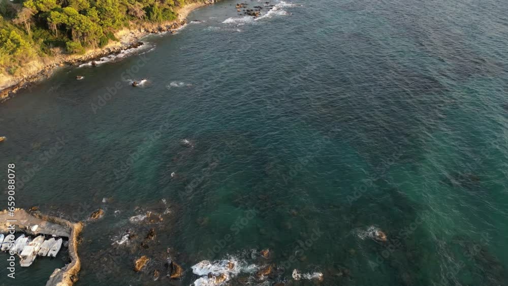 beach on the island of Corfu filming from a drone beach on the island of Corfu filming from a drone