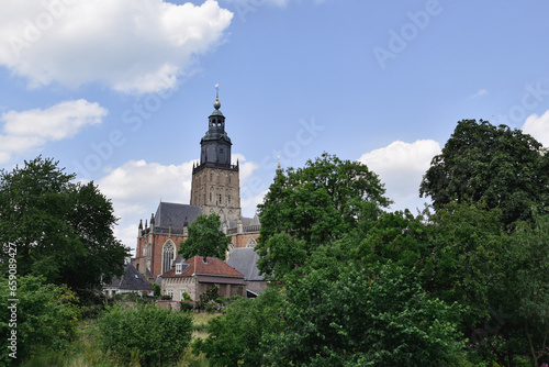 old church surrounded by trees, old town