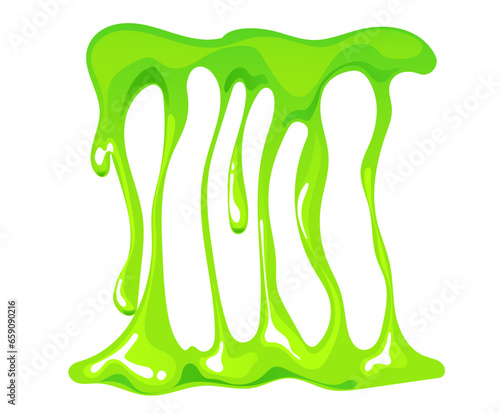 Green slime drip poison goo liquid mucus isolated concept. Vector flat graphic design illustration

