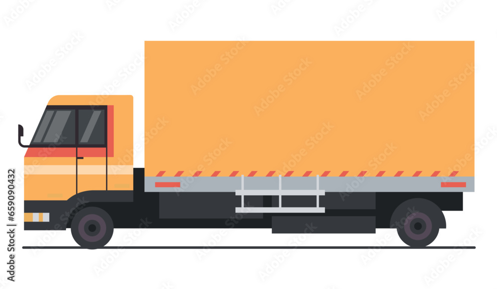 Truck logistic delivery parcel box cargo goods transport concept. Vector flat graphic design illustration Truck logistic delivery parcel box cargo goods transport concept. Vector flat graphic design illustration