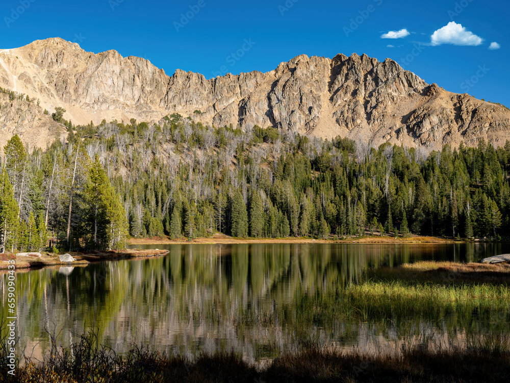 Idaho wilderness mountain lake reflection
