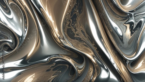 glam metal texture background, chromed texture liquid metal. Generated AI photo