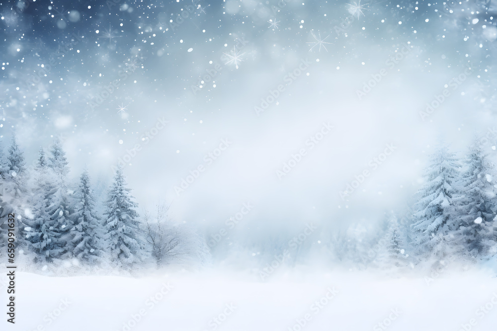 Crystal Clarity: Winter Wonderland with Copy Space