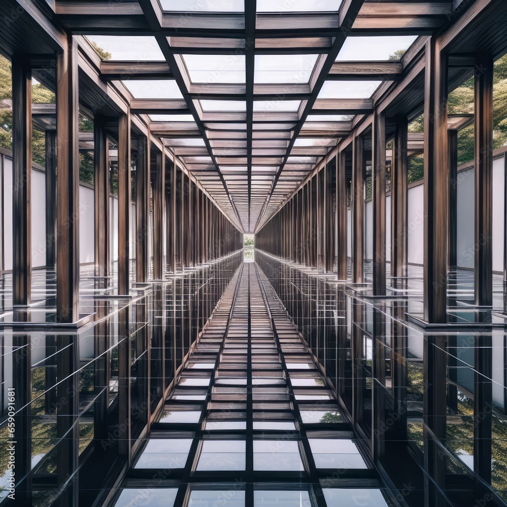 Obraz premium The Collection Images between Corridor and Natural Elements