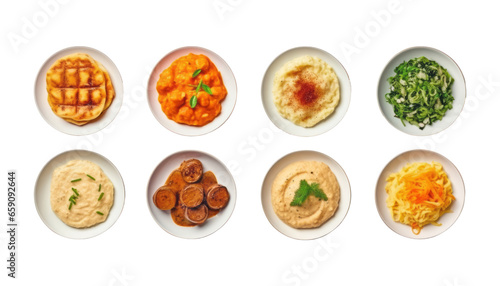 set of food isolated on transparent background cutout