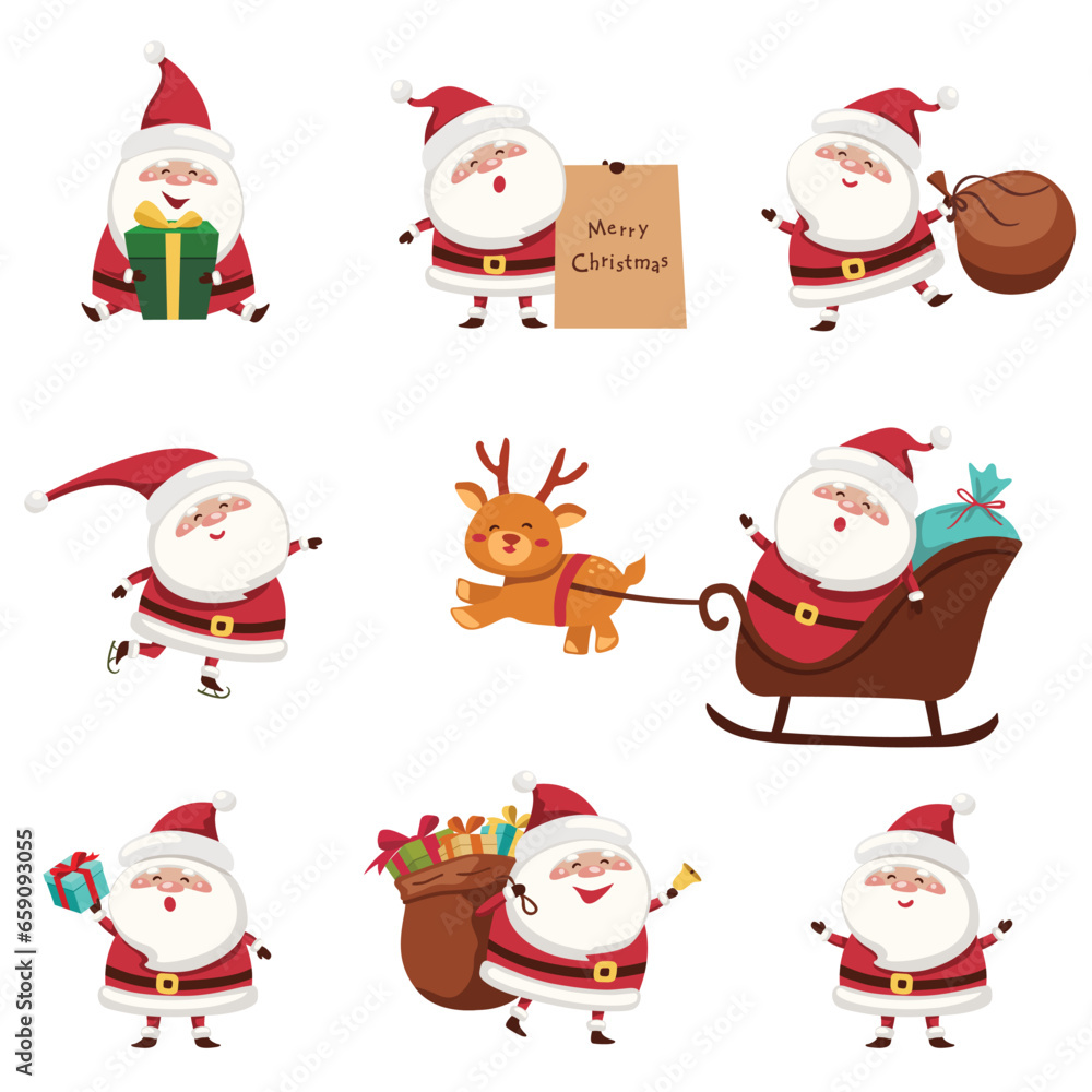 Santa Claus set. Vector Illustration Santa Claus set. Vector Illustration