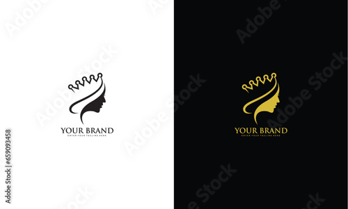Beautiful princess crown logo, vector graphic design